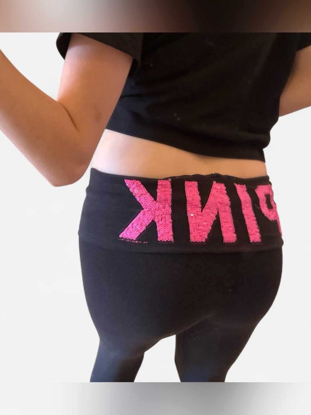 Victoria’s Secret PINK y2k early 2000s foldover logo leggings
